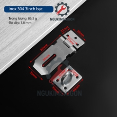 Chốt Khóa Thẳng Inox KHOA-09