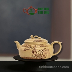 Ấm Tử Sa Thanh Tùng Như Ý Khắc Phong Cảnh Bổn Sơn Lục Nê 210ml - ATS069