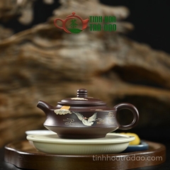 Ấm Tử Sa Xá Đắc Vẽ Tiên Hạc Tử Nê 300ml - ATS060