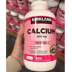 Viên Uống Kirkland Calcium 600 mg, D3 Bổ Sung Canxi Chắc Khỏe Xương (500V/Hộp) - USA