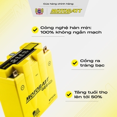 Bình điện Gel Motobatt bình cao siêu bền chống rò bảo hành 18 tháng bình điện vàng chính hãng
