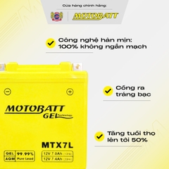 Bình 7L Gel Motobatt cho SH siêu bền dòng CCA cực cao bảo hành 18 tháng bình điện vàng chính hãng