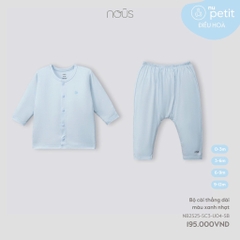 NOUS - Bộ cài thẳng dài màu xanh nhạt - SS25.T3A