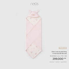 (FS) NOUS - Chăn ủ màu be phối hồng in tràn họa tiết QR code - SS26.T9A