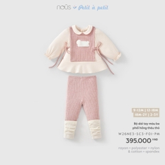 (9M-2Y) NOUS - Bộ dài tay màu be phối hồng thêu thỏ - SS26.T9A