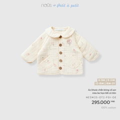 (6M-2Y) NOUS - Áo khoác chần bông cổ sen màu be họa tiết cô tiên - SS26.T9A