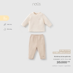 (6M-2Y) NOUS - Bộ dài tay áo be quần nâu - SS26.T10A