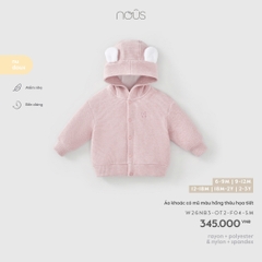 (6M-2Y) NOUS - Áo khoác có mũ màu hồng thêu họa tiết - SS26.T10A