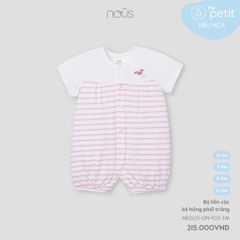 NOUS - Body cộc kẻ hồng phối trắng - SS25.T4A