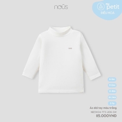 NOUS:-:Áo:dài:tay:màu:trắng:9M:-:9-12M:-:SS24.T8A