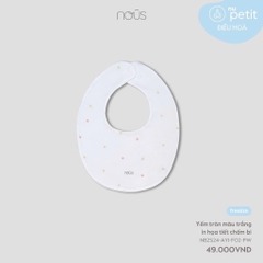 NOUS - Yếm tròn màu trắng in họa tiết chấm bi - NP
