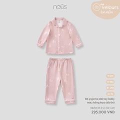 NOUS - Bộ pyjama dài tay baby màu hồng họa tiết thỏ -SS25.T9A - 18-24M -