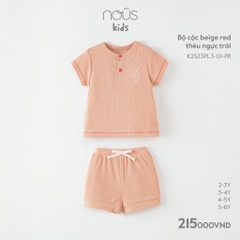 NOUS - Bộ cộc beige red thêu ngực trái 2Y - Kids