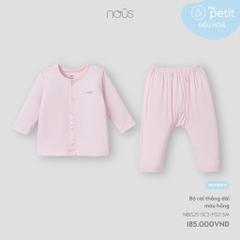 NOUS - Bộ cài thẳng dài màu hồng -SS25.T9A