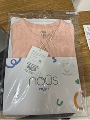 NOUS S10 - Body chip dài tay màu hồng cam in hoạ tiết - 3-6M - SS25.T7B