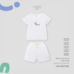 NOUS:MINI:-:Bộ:cộc:tay:cài:vai:màu:trắng:-:2-3Y:-:SS25.T4B