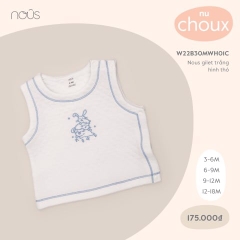 NOUS S30 - Nous gilet trắng hình thỏ - 6-9M - SS25.NP