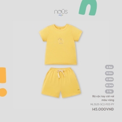 NOUS MINI - Bộ cộc tay cài vai màu vàng - SS25.T4A
