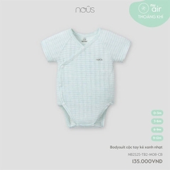 NOUS - Body chip cộc tay kẻ xanh nhạt - 9-12M -
