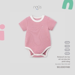 NOUS MINI - Body cộc tay cài vai màu tím phối trắng - SS25.T4A