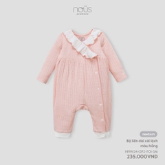NOUS - Bộ liên dài cài lệch màu hồng NB - SS24.T8A