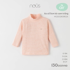 NOUS - Áo cổ 5cm kẻ cam trắng - Nu Air - 12M - ZTD