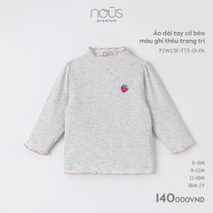 NOUS - Áo dài tay cổ bèo màu ghi thêu trang trí  - Nu Pre - 6M - SS23.9 - ZTD