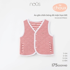 NOUS - Áo gile chần bông đỏ mận họa tiết  - Nu Choux - 12M - SS23.9 - ZTD