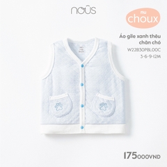 NOUS - Áo gile xanh thêu chân chó - 3M - ZTD