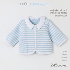 NOUS - Áo jacket kẻ xanh chần bông dài tay  - Nu Petit - 12M - SS23.9 - ZTD