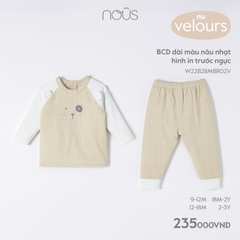 NOUS - BCD dài màu nâu nhạt hình in trước ngực - Nu Velours - SS23.10 - ZTD