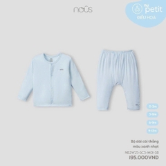 NOUS - Bộ dài cài thẳng màu xanh nhạt - - 9-12M - SS25.T7B