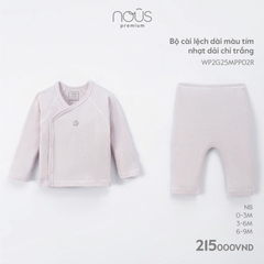 NOUS - Bộ cài lệch dài màu tím nhạt dải chỉ trắng  - Nu Pre - NB - SS23.9