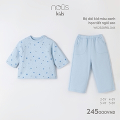 NOUS - Bộ dài kid màu xanh họa tiết ngôi sao  - Nu Kids - 3Y - SS23.9 - ZTD