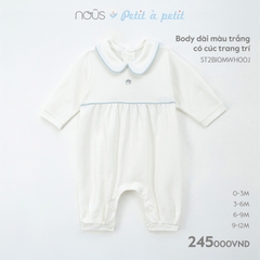 NOUS - Body dài màu trắng có cúc trang trí - Nu Petit - 9M