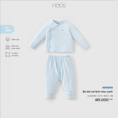 NOUS - Bộ dài cài lệch màu xanh - Newborn - SS25.T6C