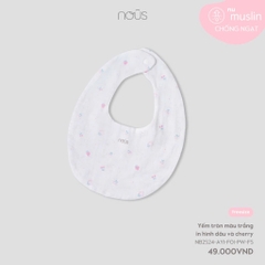 NOUS - Yếm tròn màu trắng in hình dâu và cherry - NP