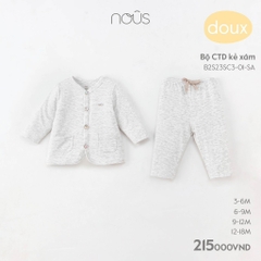 NOUS - Bộ CTD kẻ xám - Doux - 12M