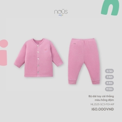 NOUS MINI - Bộ dài tay cài thẳng màu hồng đậm - SS25.T4B