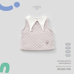 NOUS NP - Áo khoác gi lê tím chấm bi phối cổ - 12-18M - SS26.T5C