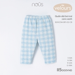 NOUS - Quần dài bé trai caro xanh - Nu Velours - SS23.10 - ZTD