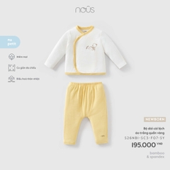 NOUS NP - Bộ dài cài lệch áo trắng quần vàng - Newborn - SS26.T5C
