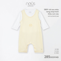 NOUS - Body cài sau màu vàng nhạt hình thêu con cừu