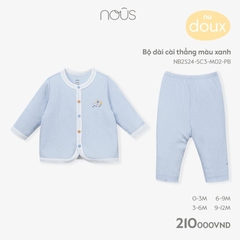 NOUS - Bộ dài cài thẳng màu xanh  - Nu Doux - 3M - SS24.T1A