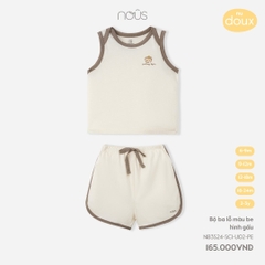 NOUS - Bộ ba lỗ màu be hình gấu - 12-18M -