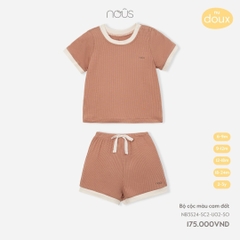 NOUS - Bộ cộc tay trơn màu cam đất  - Nu Doux - 12M - SS24.T3A