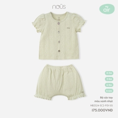 NOUS - Bộ cộc tay màu xanh nhạt - 3-6M -