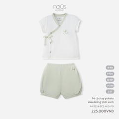 NOUS - Bộ cộc tay yukata màu trắng phối xanh - Nu Pre - SS24.T3A