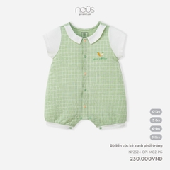 NOUS - Body cộc kẻ xanh phối trắng  - Nu Pre - 0M - SS24.T3A - Body