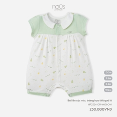 NOUS - Body cộc màu trắng họa tiết quả lê  - Nu Pre - 3M - SS24.T3A - Body